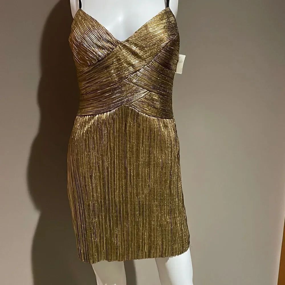 Frederick’s of Hollywood Gold Foil Mini Dress Small